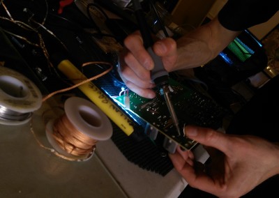 soldering a circuit board
